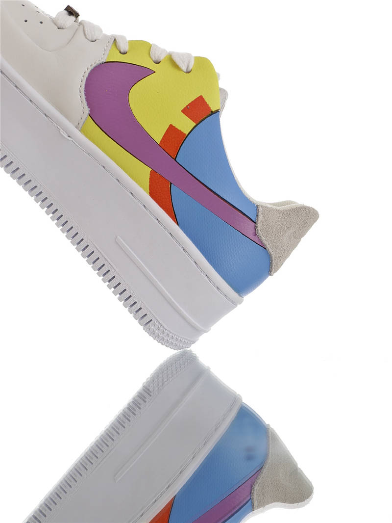 nike air force 1 - Blanco Celeste Rojo Morado Verde