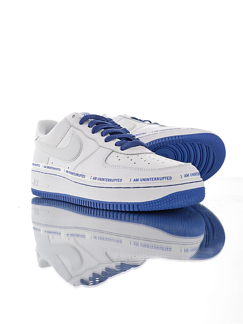 nike air force 1 - Blanco Gris Azul Fluor