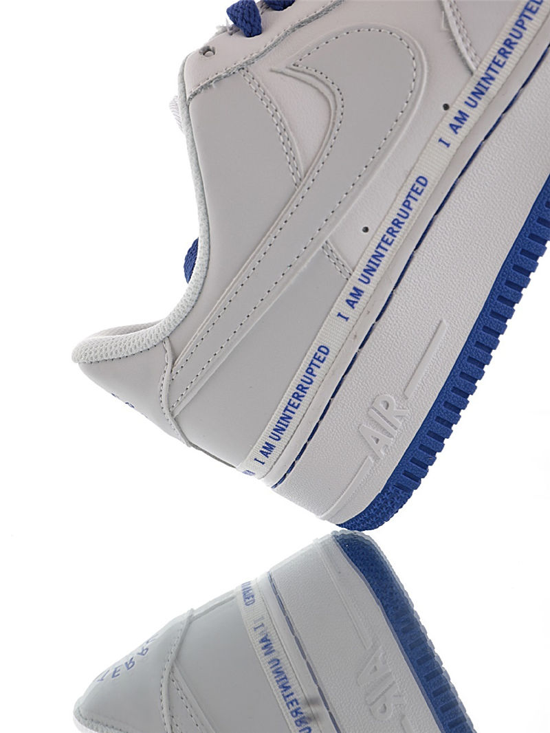 nike air force 1 - Blanco Gris Azul Fluor