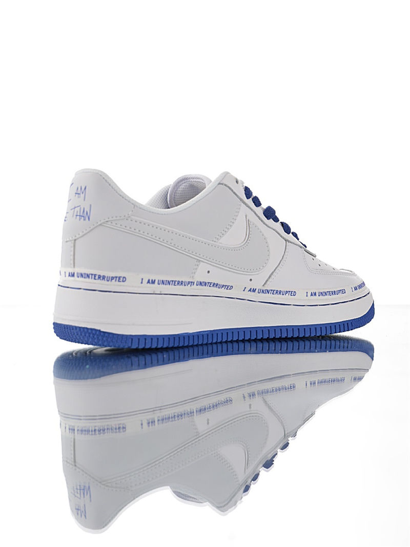 nike air force 1 - Blanco Gris Azul Fluor