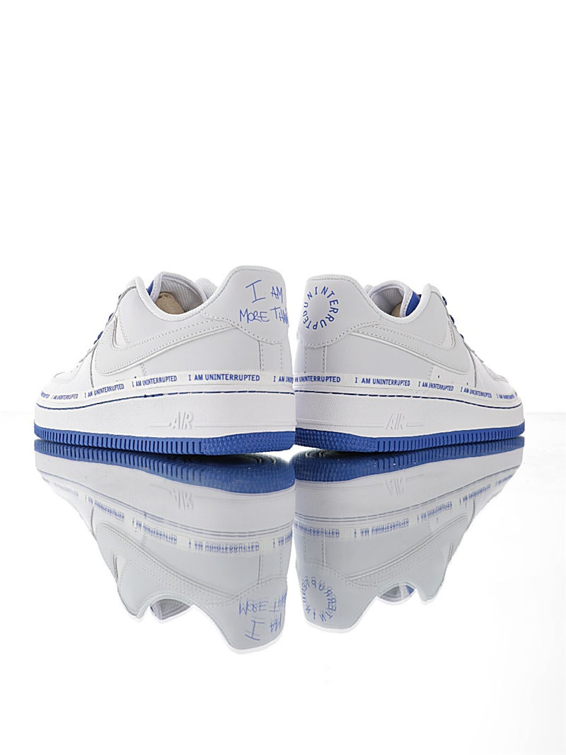 nike air force 1 - Blanco Gris Azul Fluor