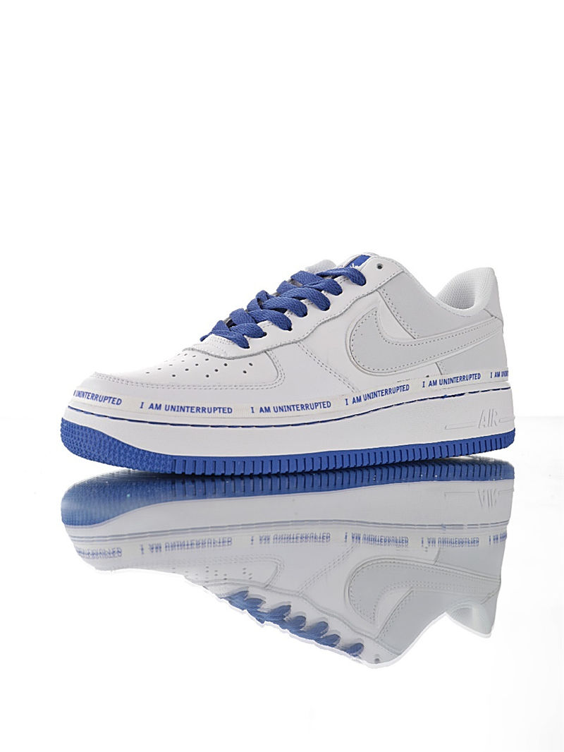 nike air force 1 - Blanco Gris Azul Fluor