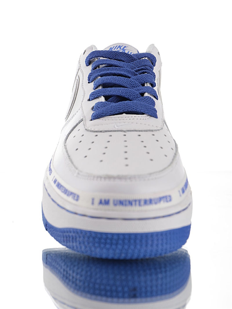 nike air force 1 - Blanco Gris Azul Fluor
