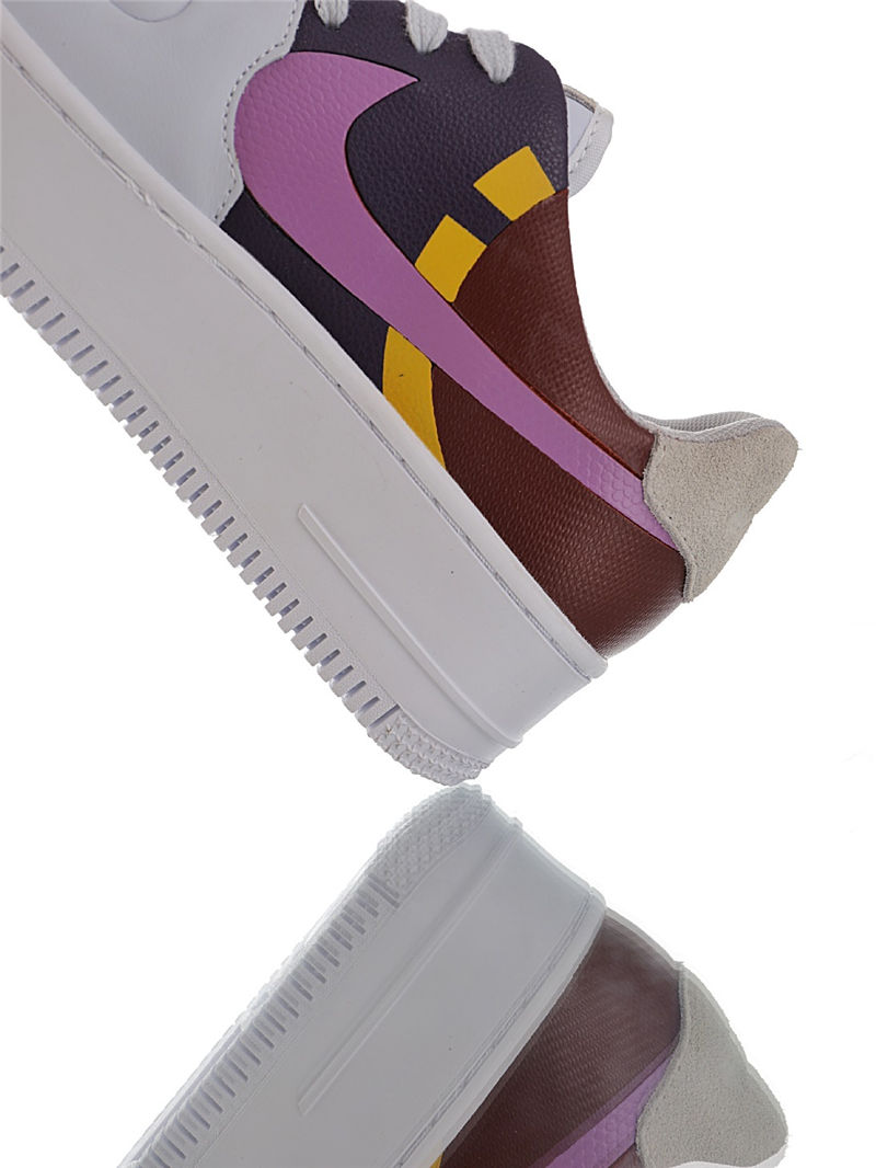 nike air force 1 - Blanco Rosado Burdeo Morado Amarillo