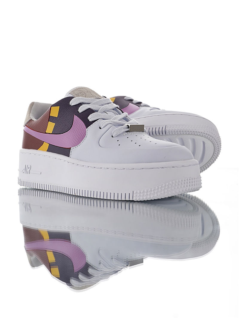 nike air force 1 - Blanco Rosado Burdeo Morado Amarillo