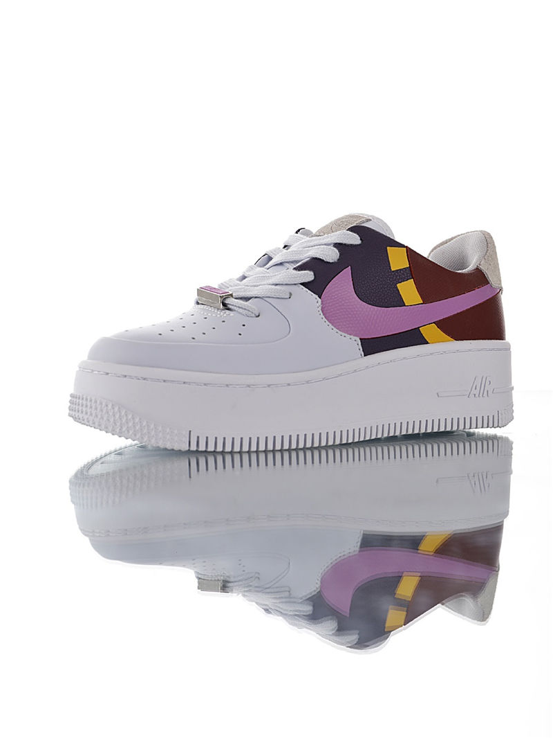 nike air force 1 - Blanco Rosado Burdeo Morado Amarillo