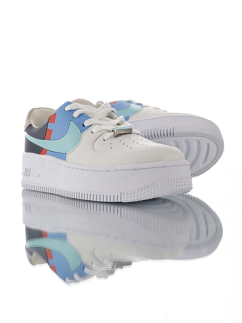nike air force 1 - Blanco Celeste Azul Rojo