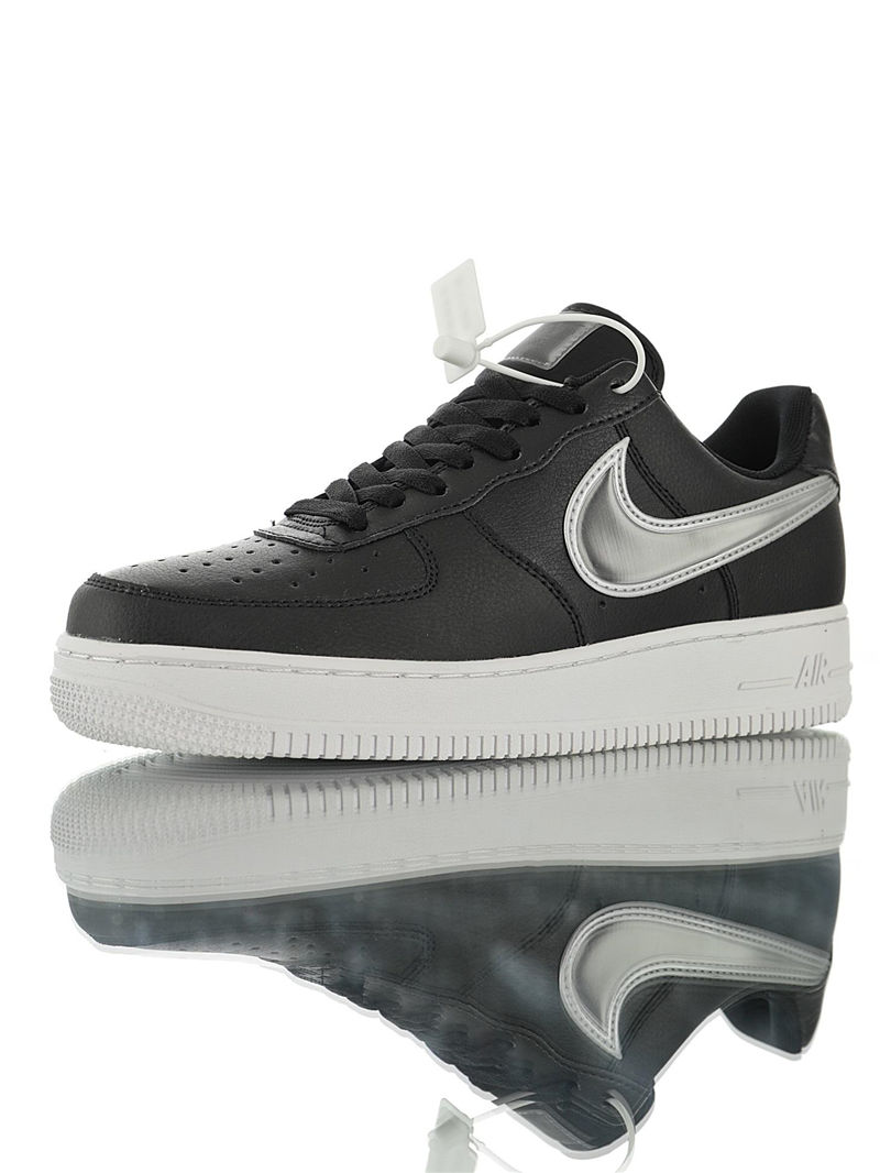 nike air force 1 - Negro Plateado