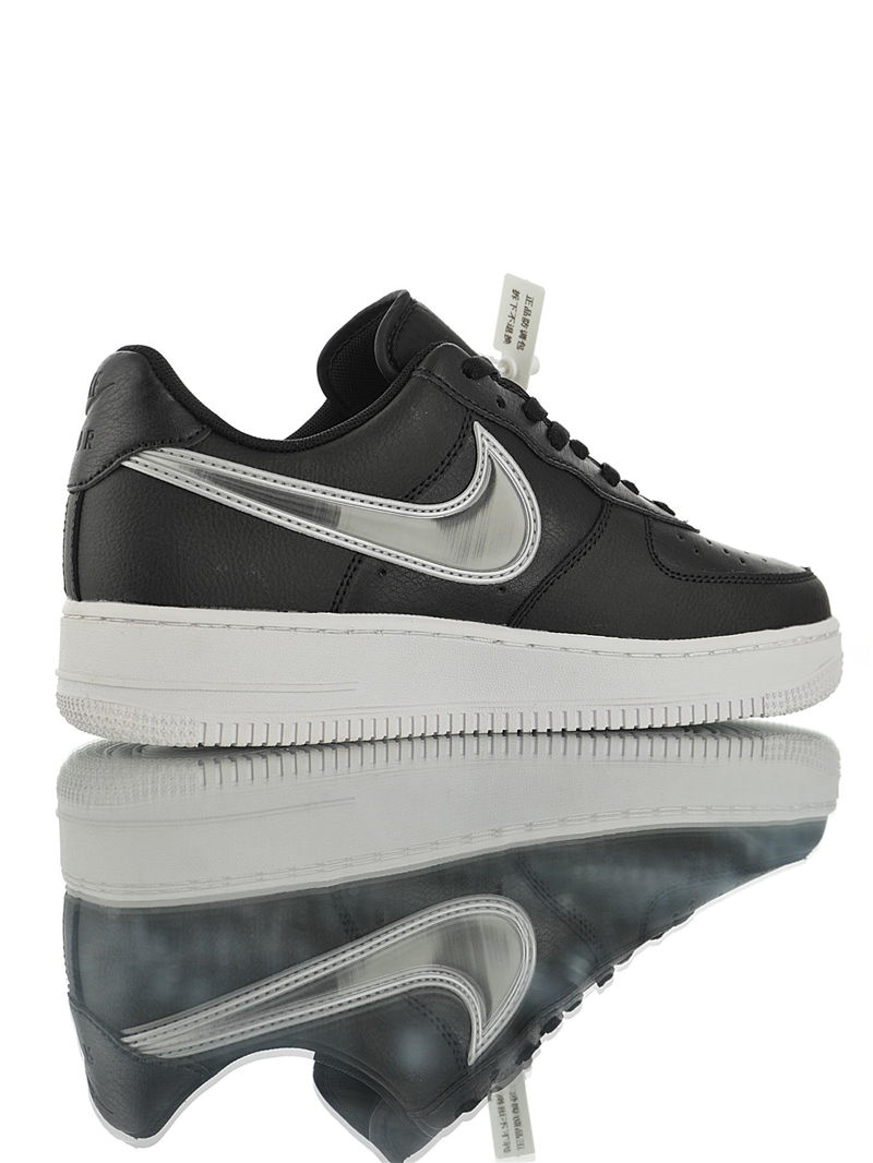 nike air force 1 - Negro Plateado