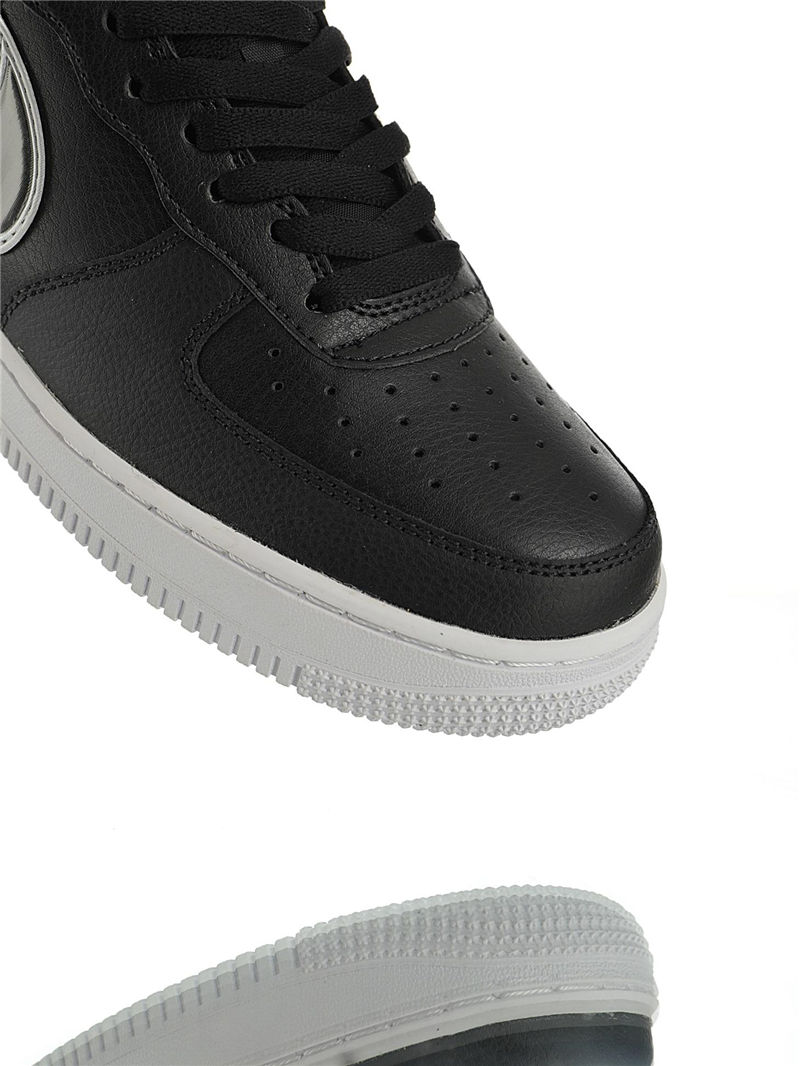 nike air force 1 - Negro Plateado