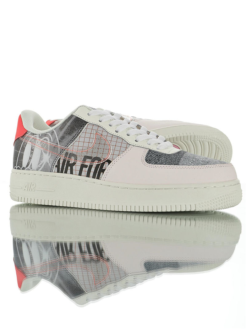 nike air force 1 - Gris Blanco