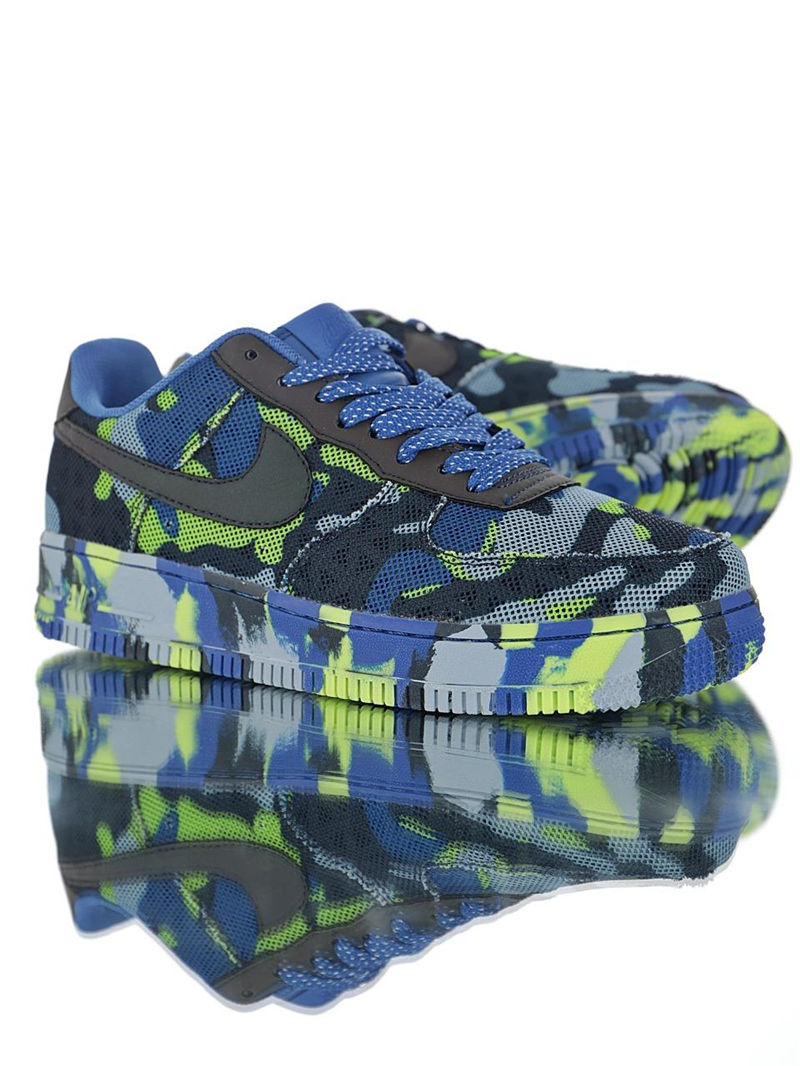 nike air force 1 - Negro Azul Celeste Verde Fluor