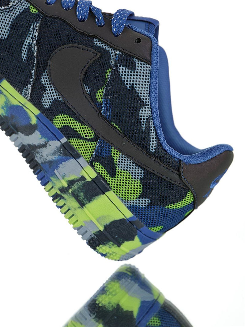 nike air force 1 - Negro Azul Celeste Verde Fluor