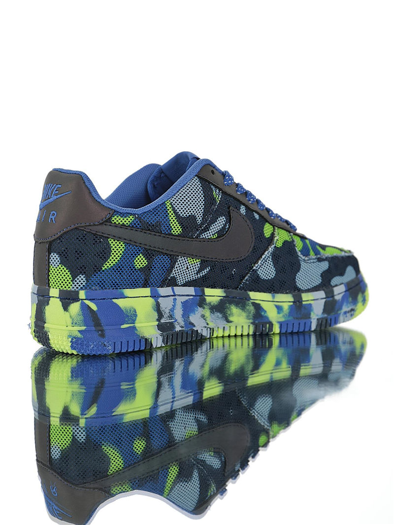 nike air force 1 - Negro Azul Celeste Verde Fluor