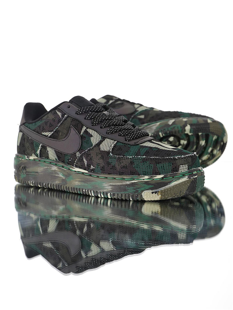 nike air force 1 - Negro Verde Gris Fluor