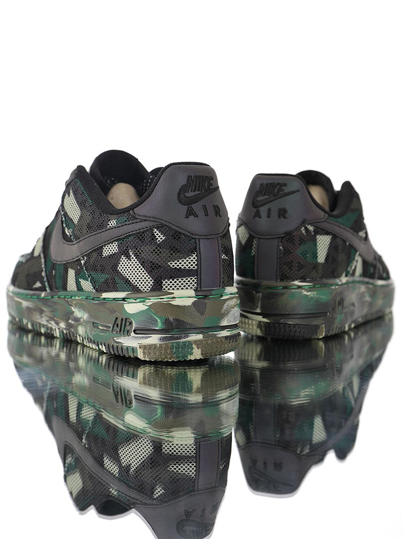 nike air force 1 - Negro Verde Gris Fluor