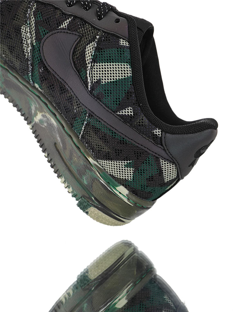 nike air force 1 - Negro Verde Gris Fluor
