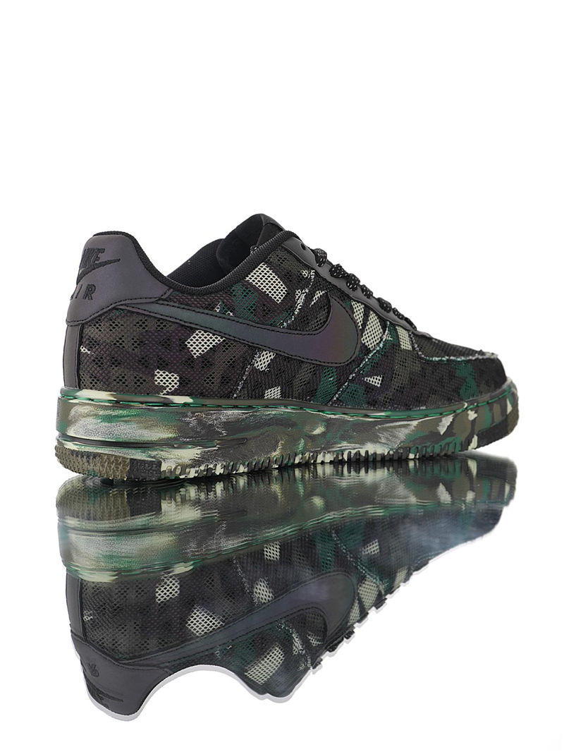 nike air force 1 - Negro Verde Gris Fluor