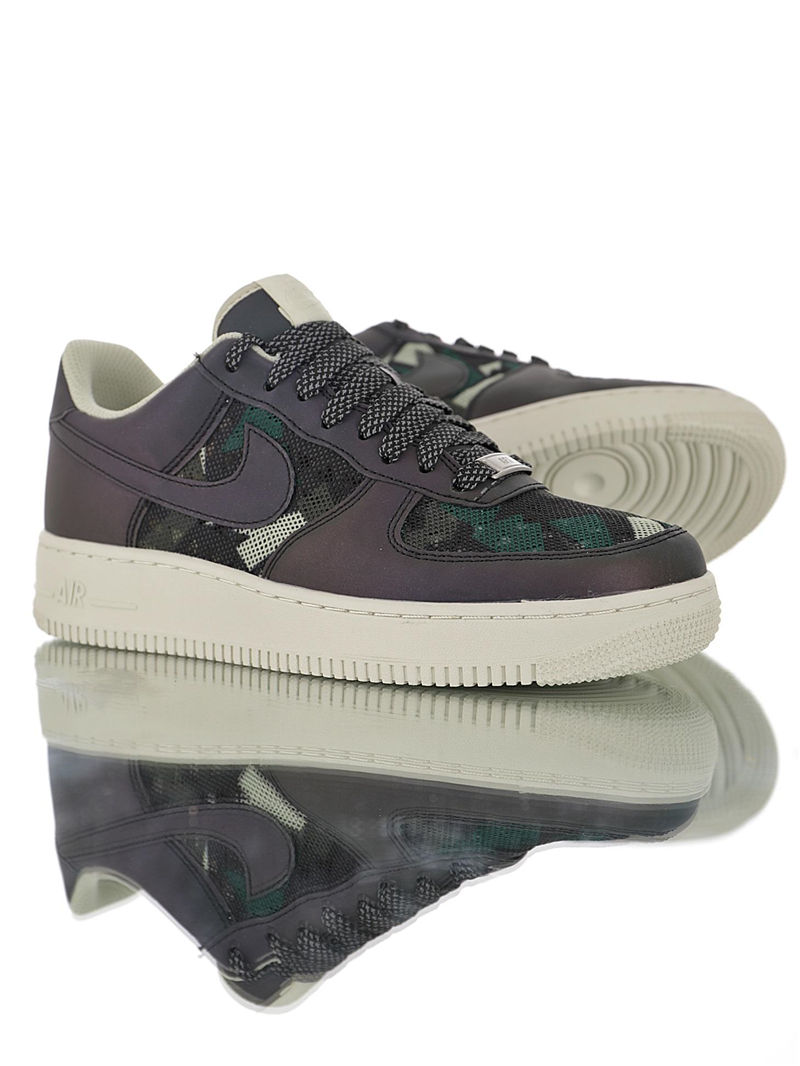 nike air force 1 - Gris Negro Verde Blanco