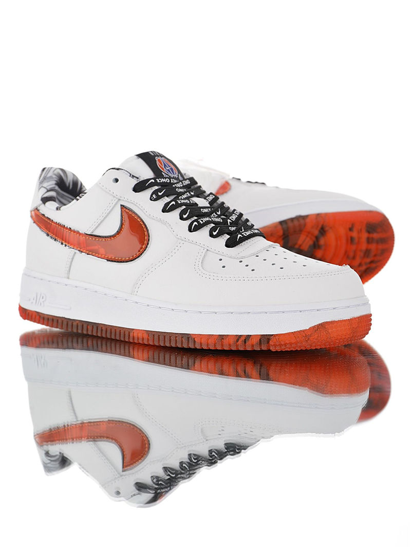 nike air force 1 - Blanco Negro Naranjo