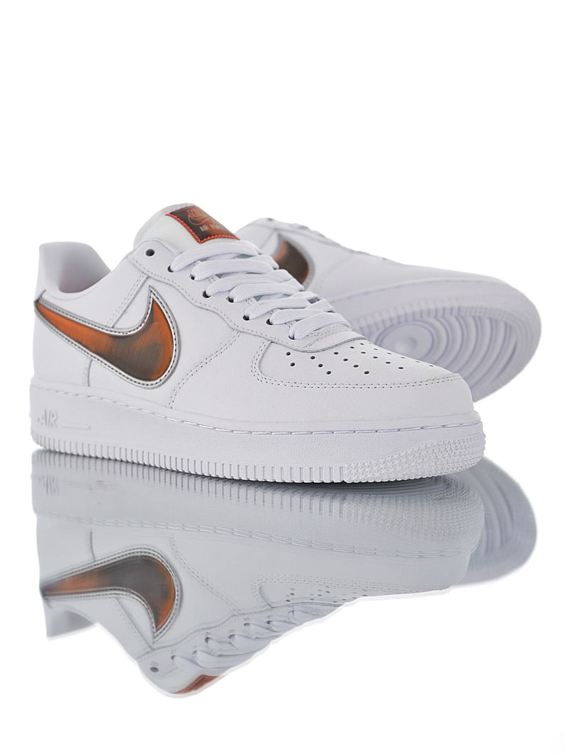 nike air force 1 - Blanco Naranjo