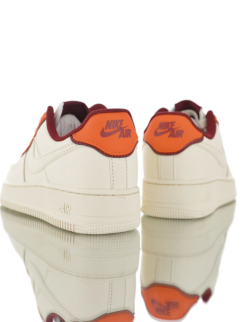 nike air force 1 - Blanco Naranjo Burdeo
