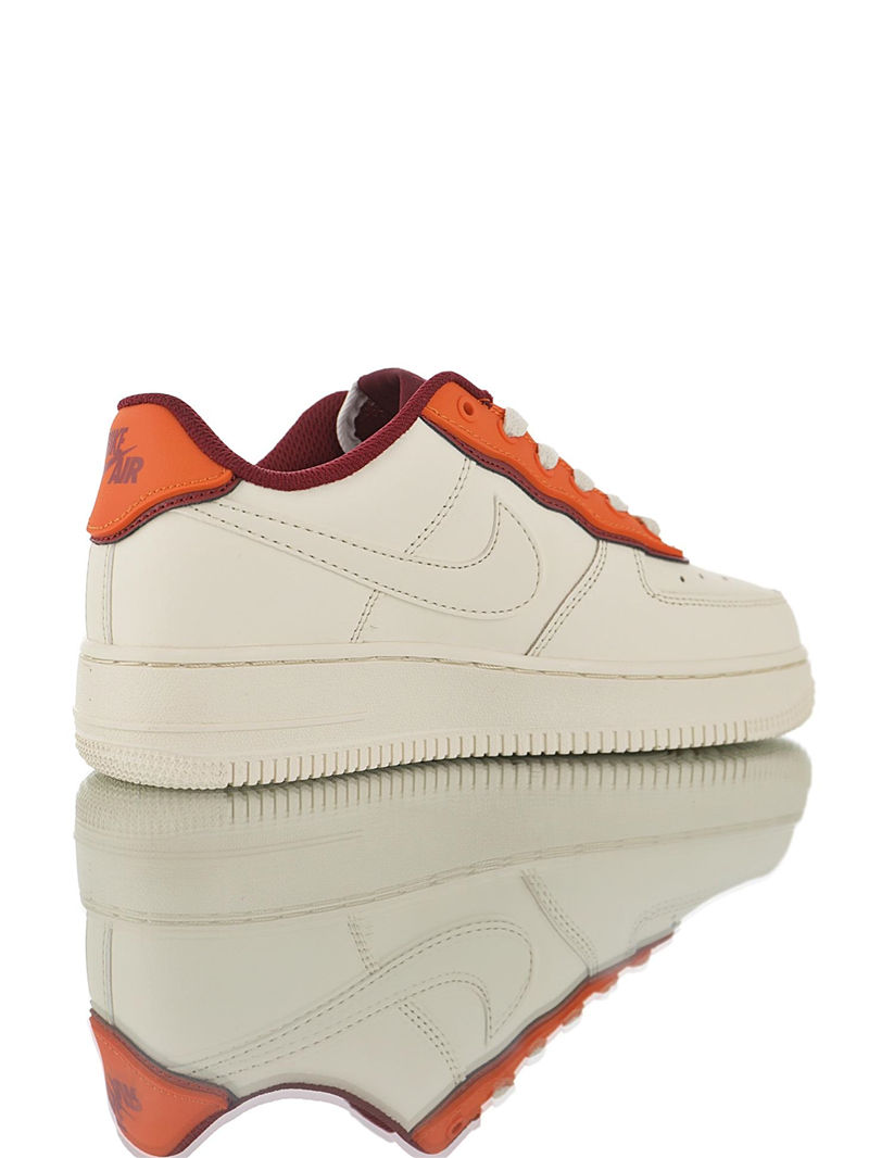 nike air force 1 - Blanco Naranjo Burdeo