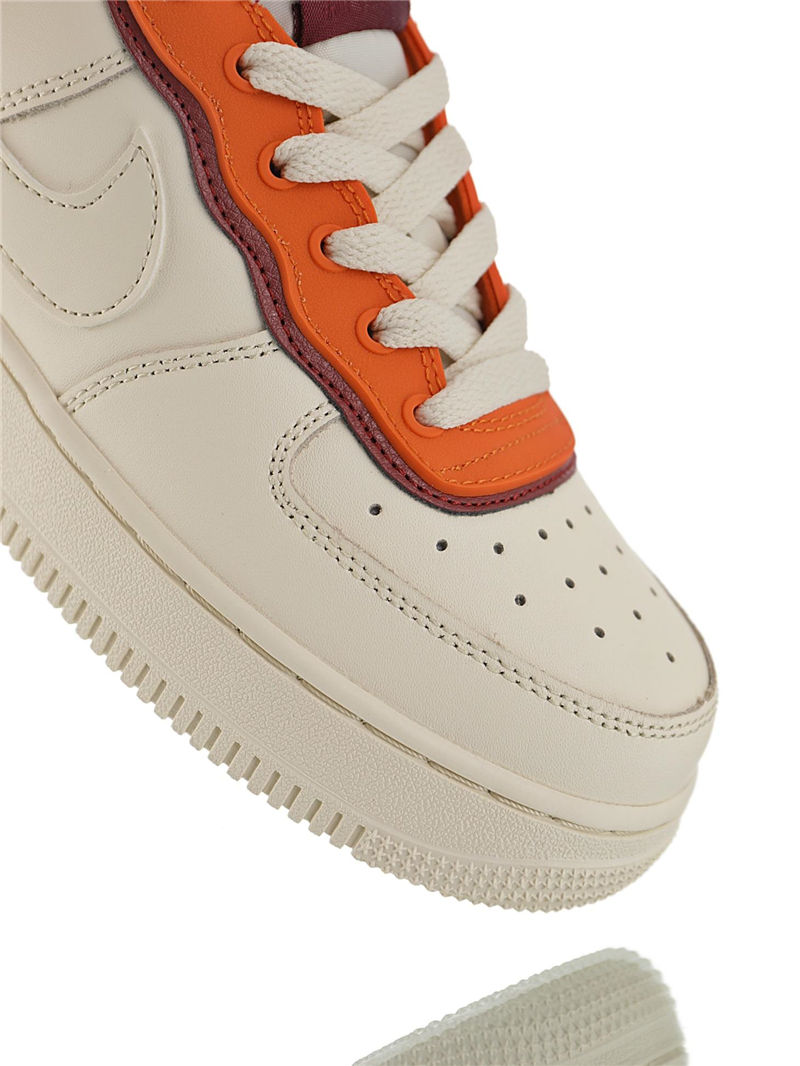 nike air force 1 - Blanco Naranjo Burdeo