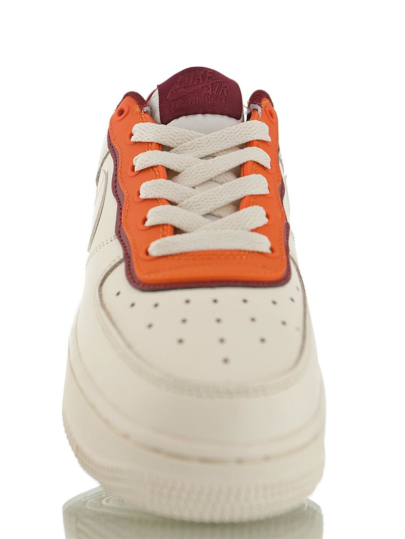 nike air force 1 - Blanco Naranjo Burdeo