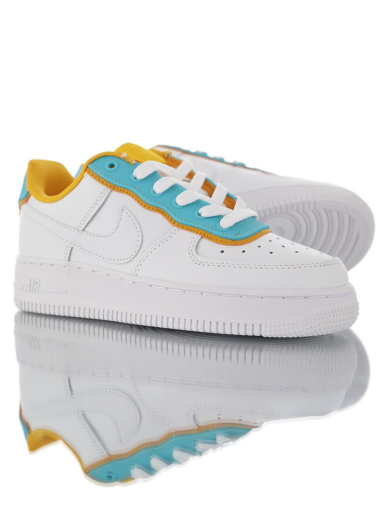 nike air force 1 - Blanco Menta Amarillo