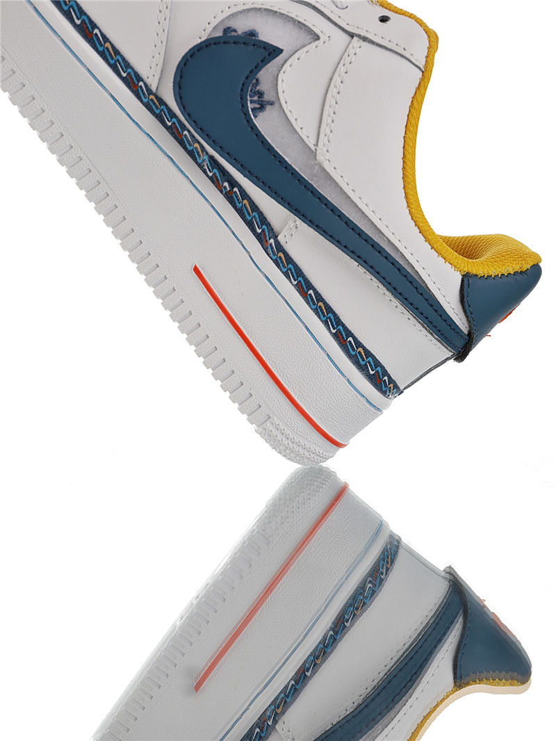 nike air force 1 - Blanco Azul Amarillo