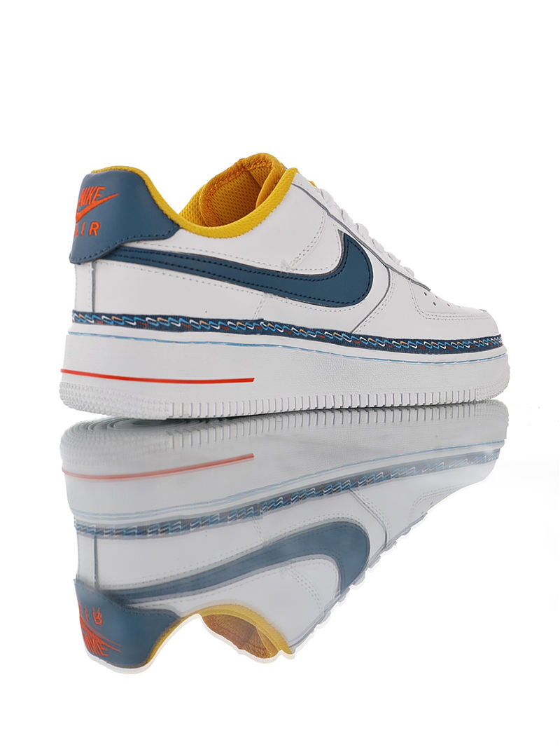 nike air force 1 - Blanco Azul Amarillo