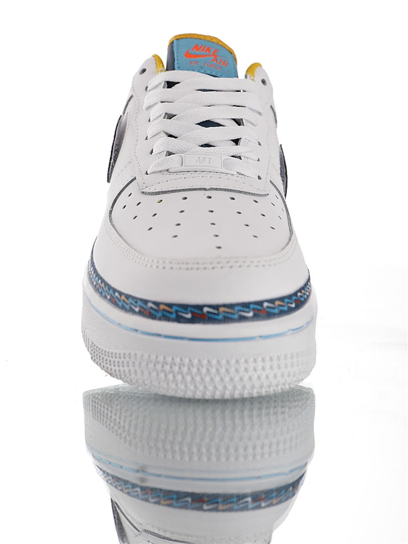 nike air force 1 - Blanco Azul Amarillo