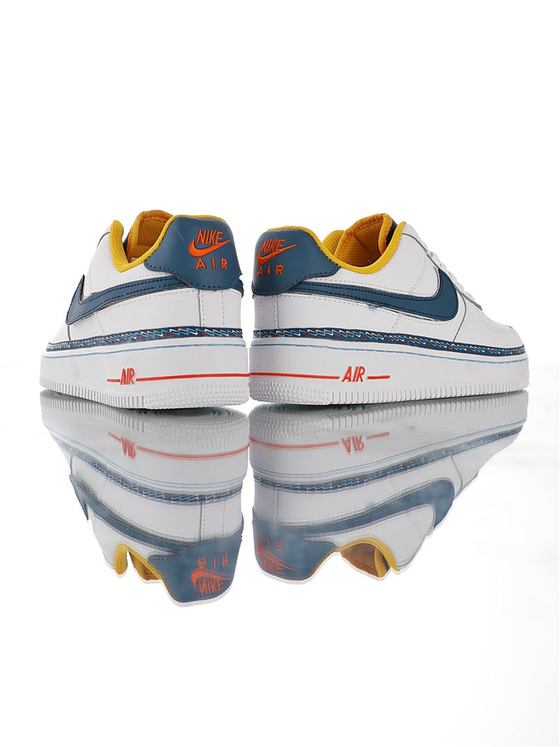 nike air force 1 - Blanco Azul Amarillo