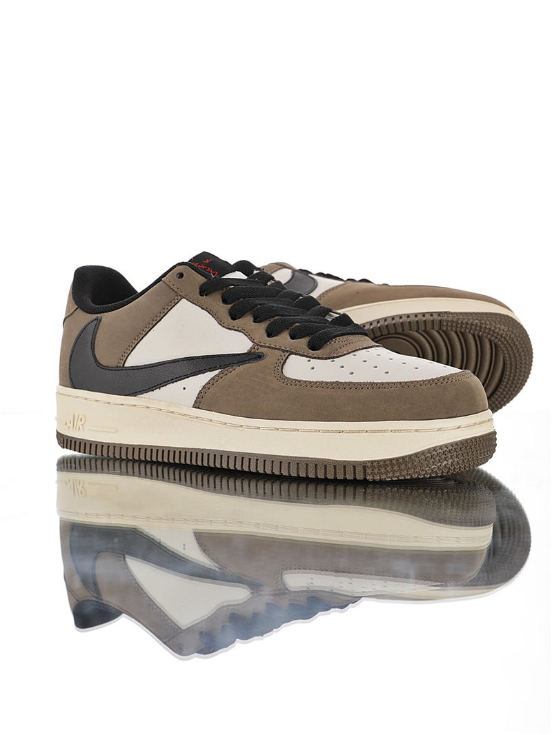 nike air force 1 - Blanco Cafe Negro