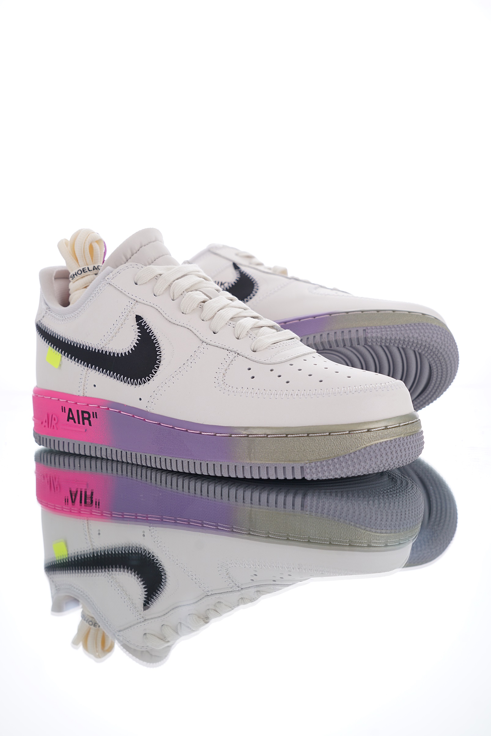 nike air force 1 - Gris Negro Rosado Morado