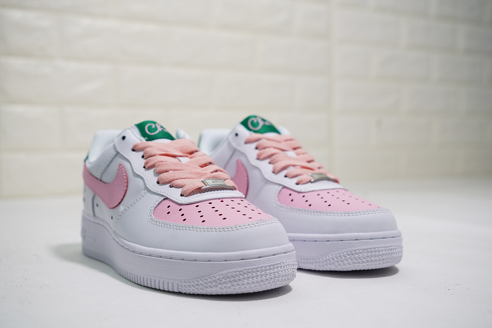 nike air force 1 - Blanco Rosado Verde