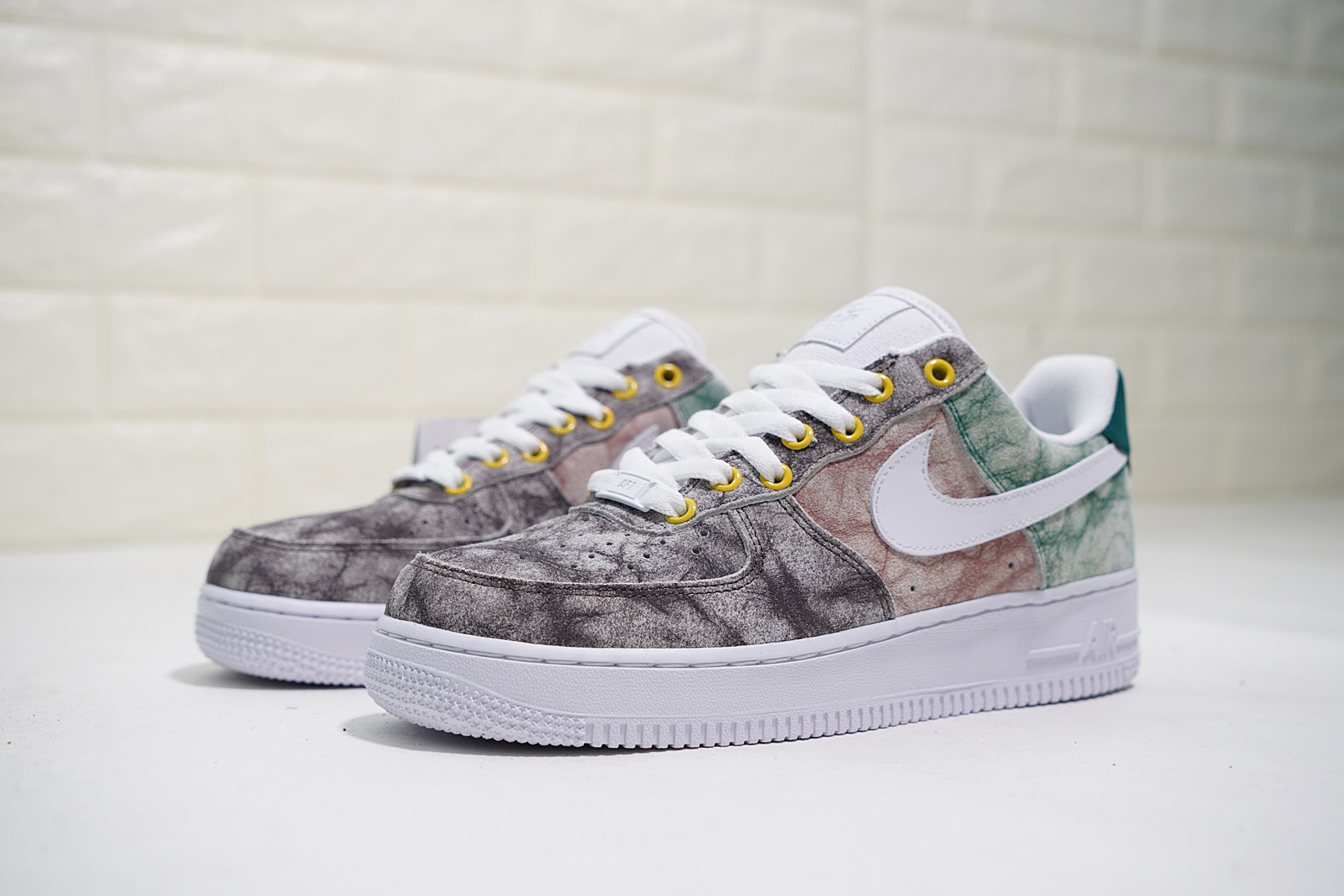 nike air force 1 - Blanco Burdeo Verde Naranjo