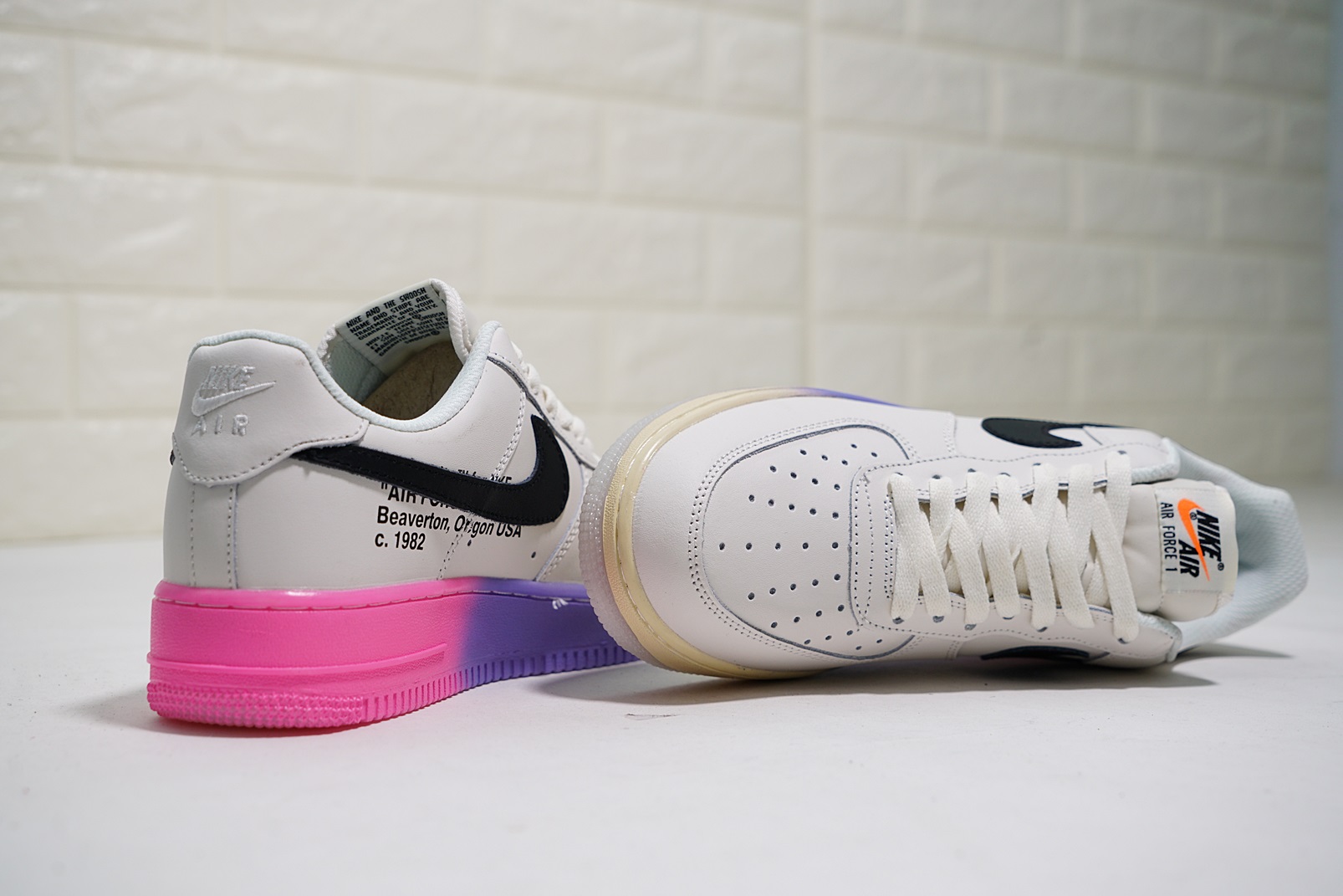 nike air force 1 - Blanco Negro Morado Rosado