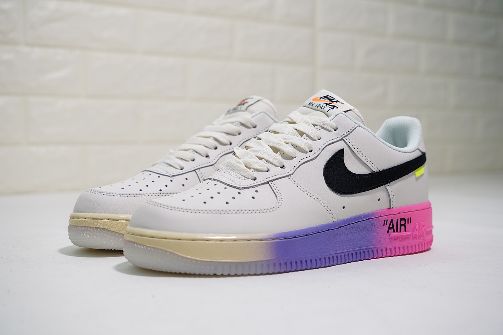 nike air force 1 - Blanco Negro Morado Rosado