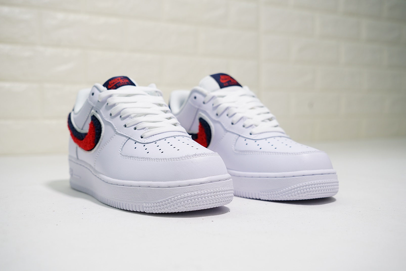nike air force 1 - Blanco Azul Rojo