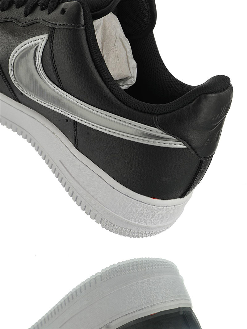 nike air force 1 - Negro Plateado