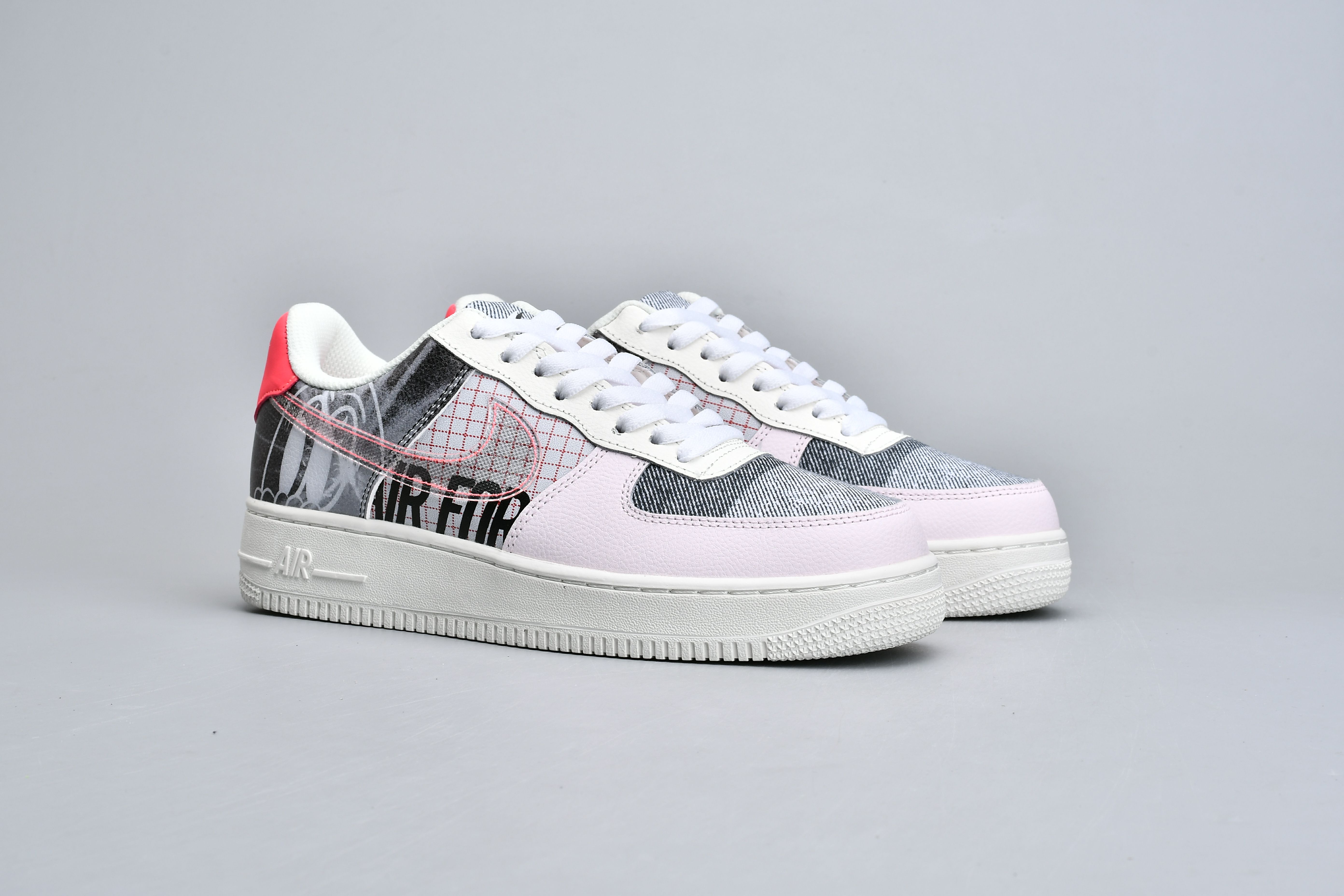 nike air force 1 - Blanco Rosado Gris
