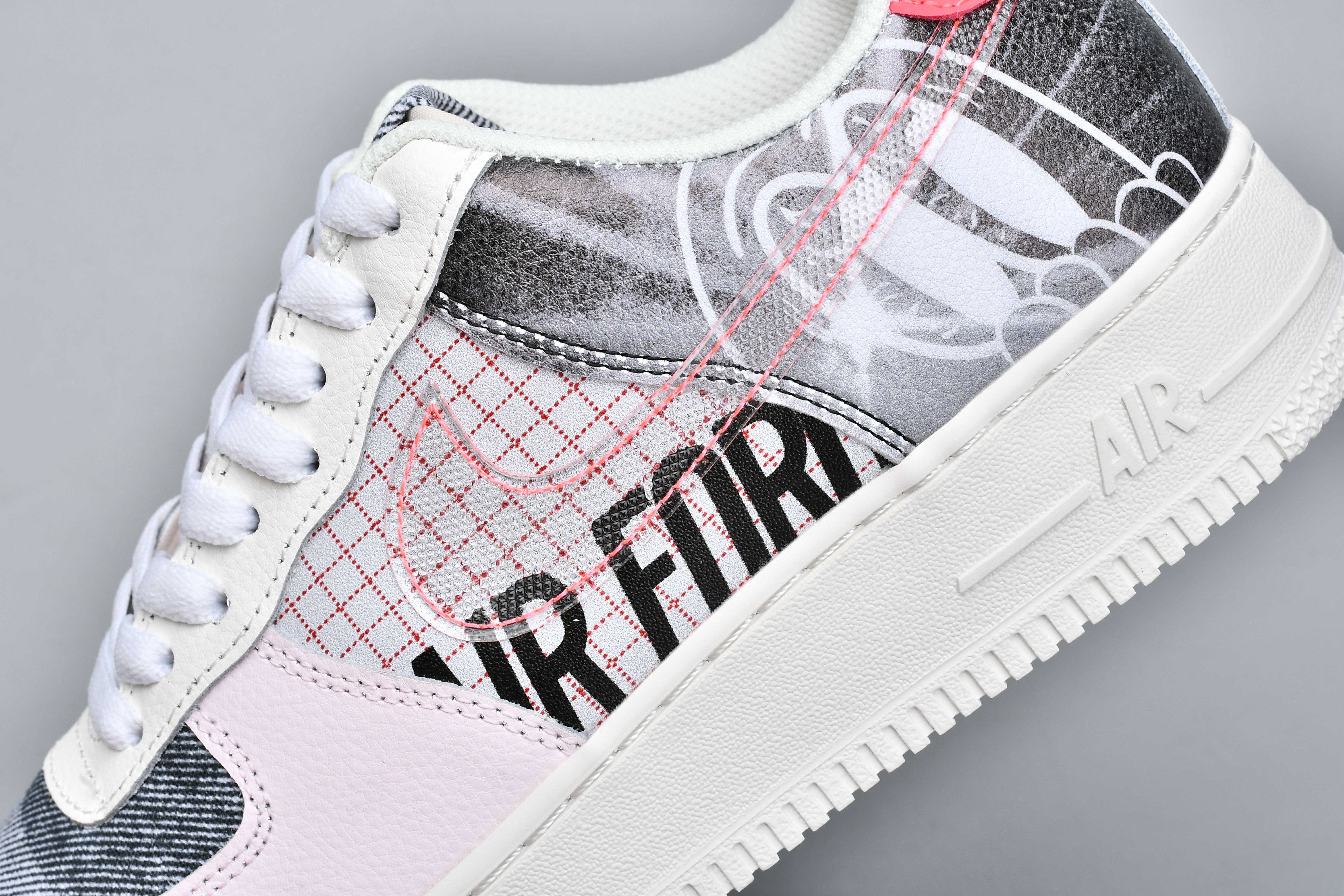 nike air force 1 - Blanco Rosado Gris