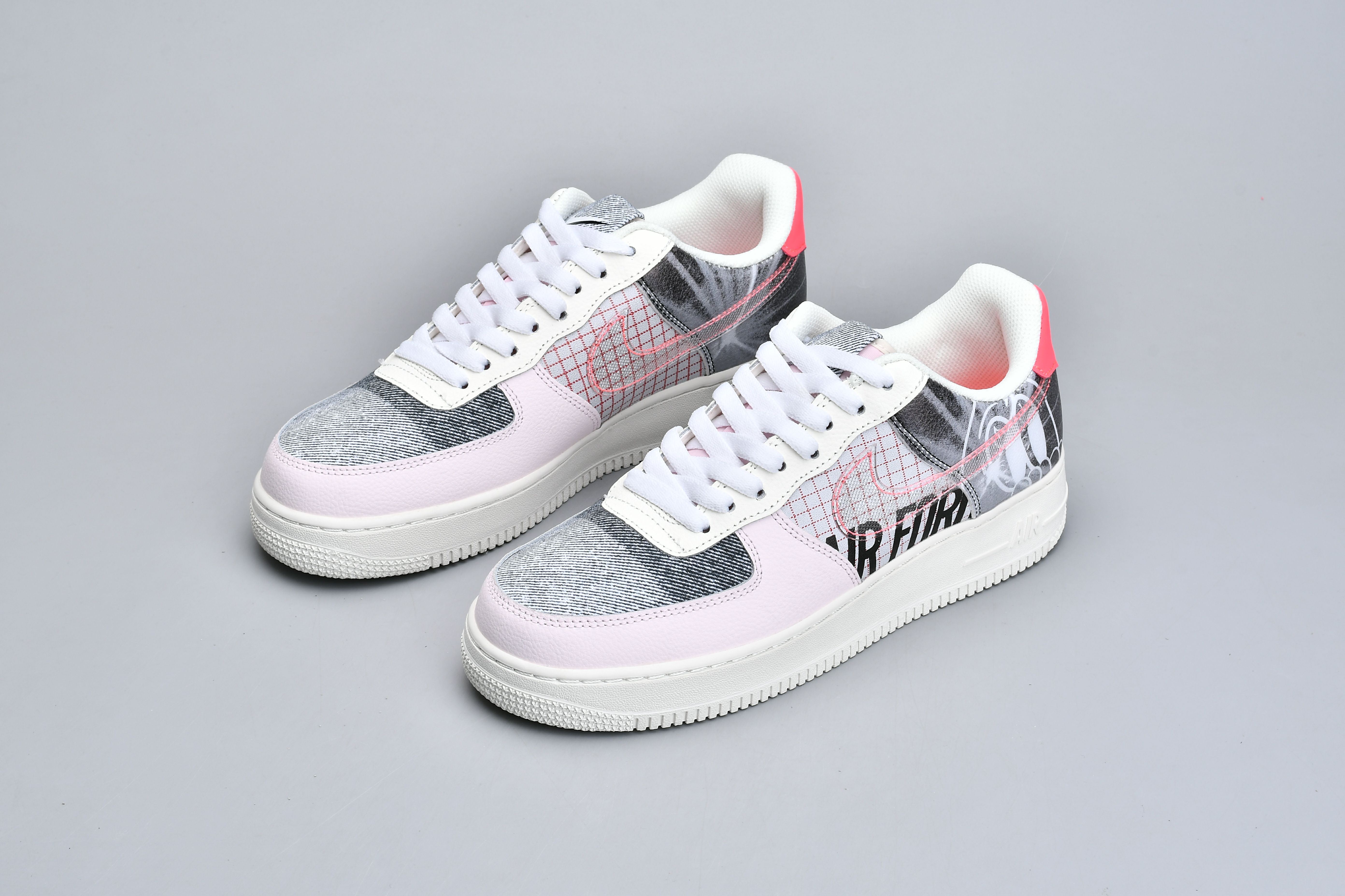 nike air force 1 - Blanco Rosado Gris