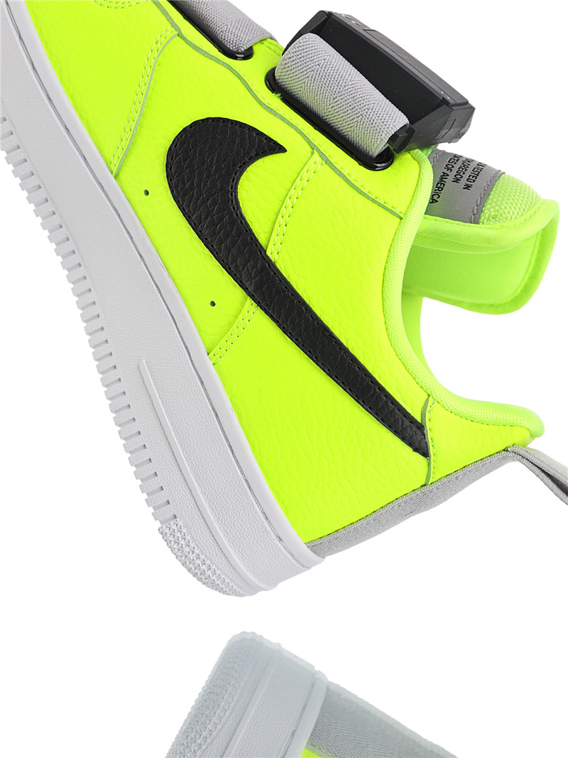 nike air force 1 - Gris Verde Fluor