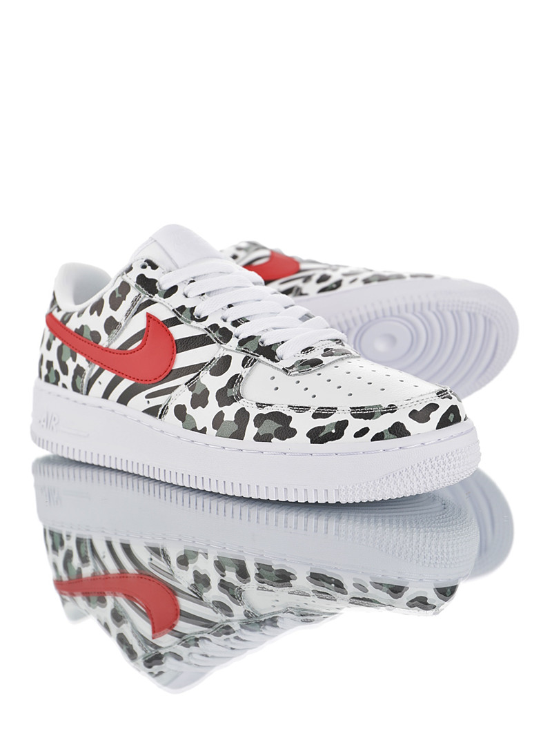 nike air force 1 - Blanco Negro Gris Rojo