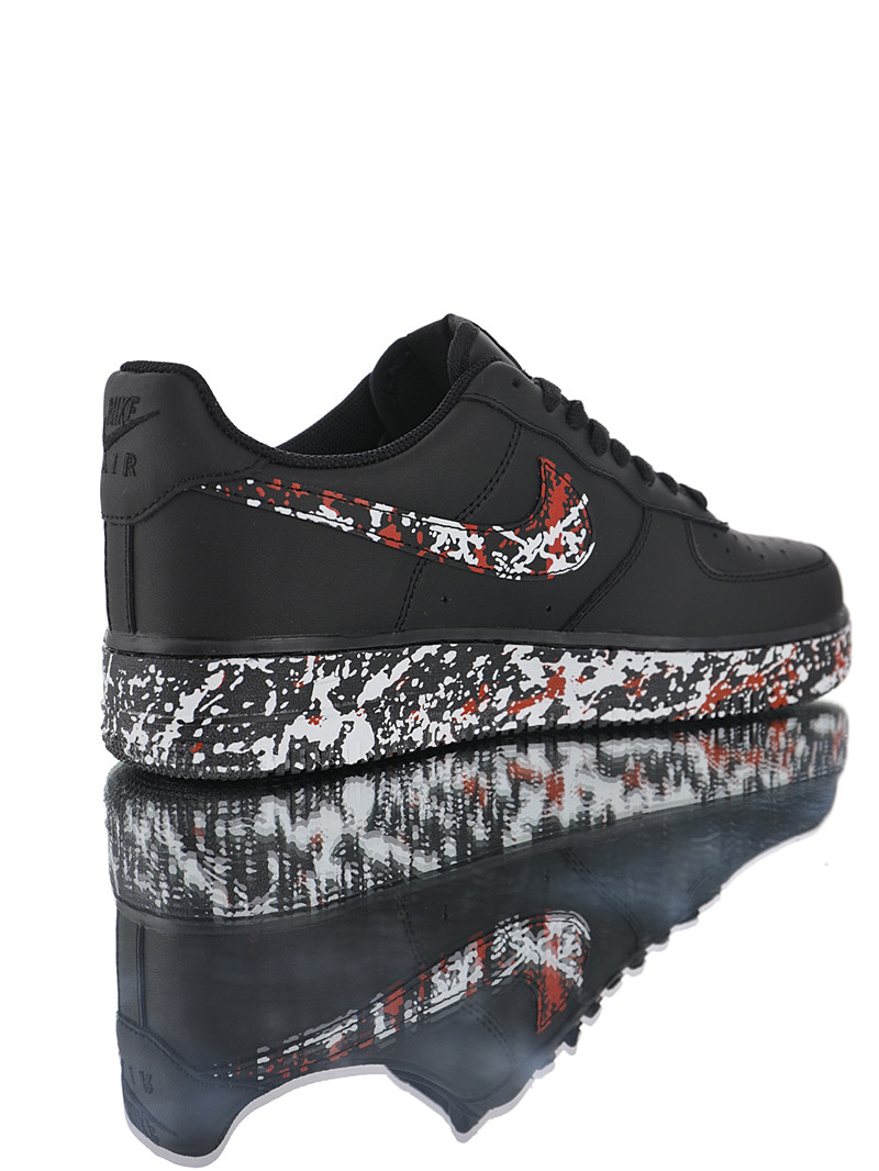 nike air force 1 - Negro Blanco Rojo