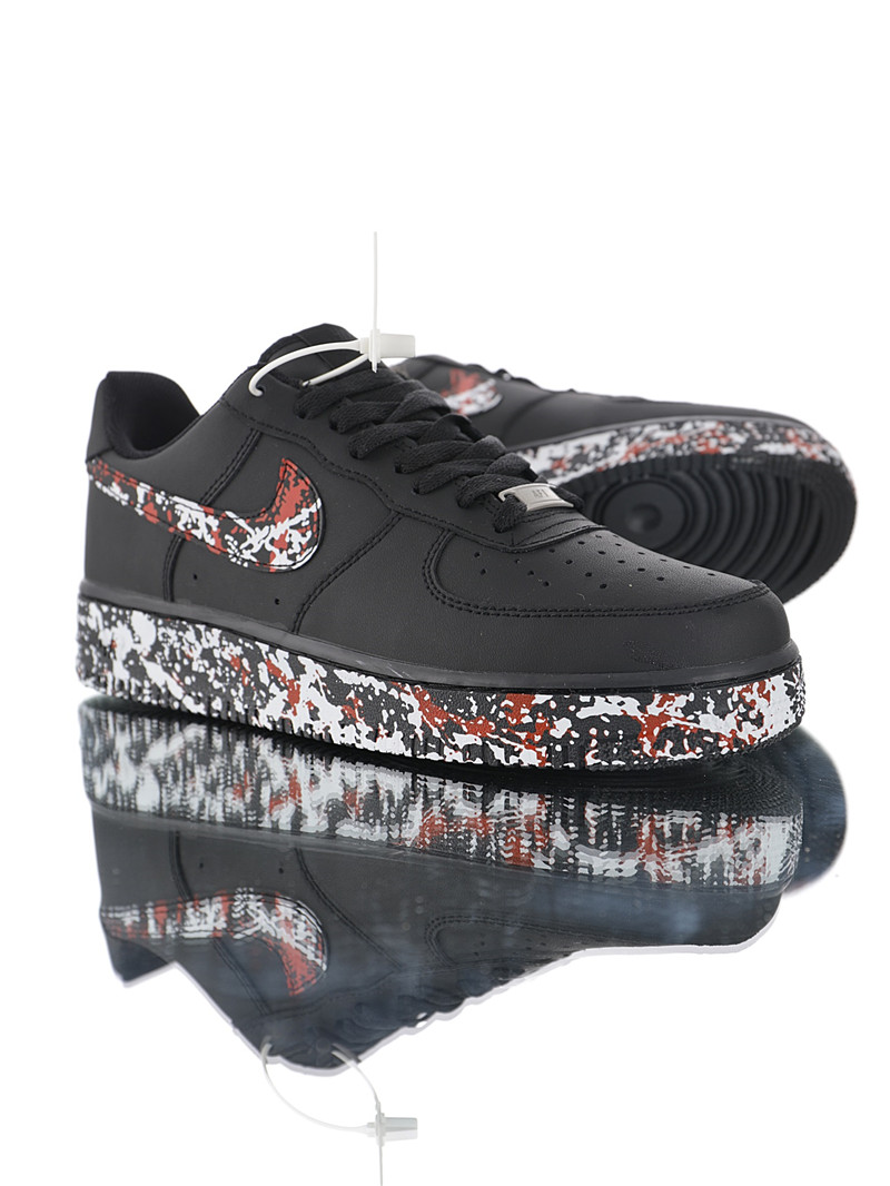 nike air force 1 - Negro Blanco Rojo