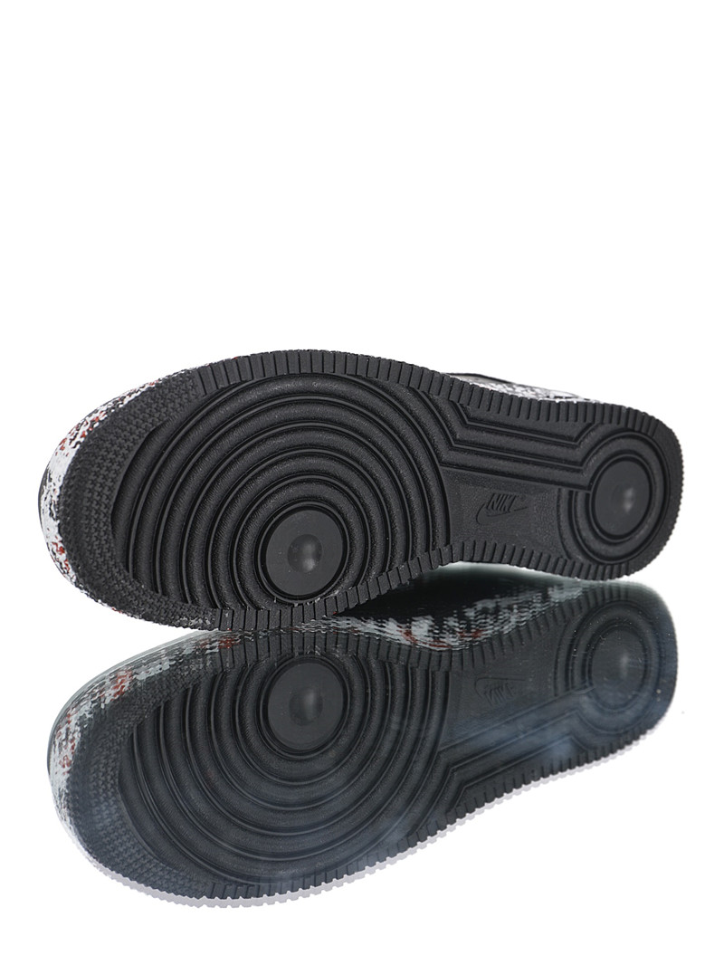 nike air force 1 - Negro Blanco Rojo